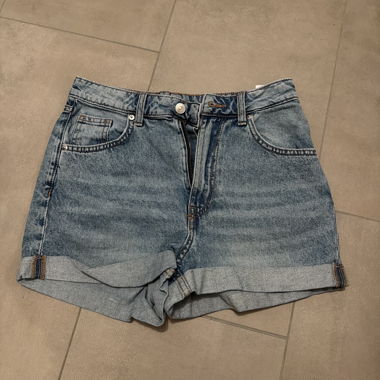 Short in denim blu slavato