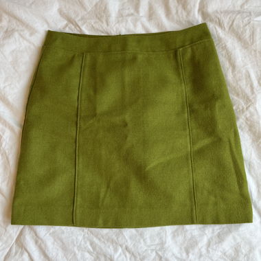Green wool skirt
