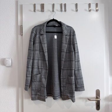 Giacca-camicia leggera a quadri neri