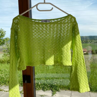 Top corto neon Y2K in cotone lavorato a maglia M