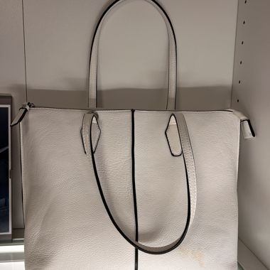 White Handbag with Zipper