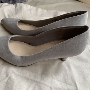 Grey Pumps with a Small Heel