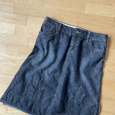 midi jeans skirt