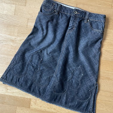 midi jeans skirt