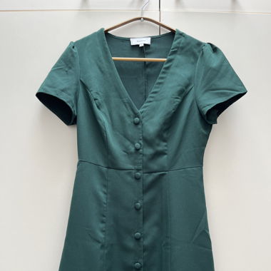 Dunkelgrünes Kleid Gr. S