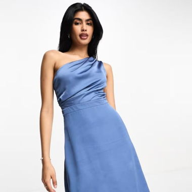 Midikleid Staubblau