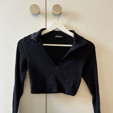 Schwarzes Langarm Top