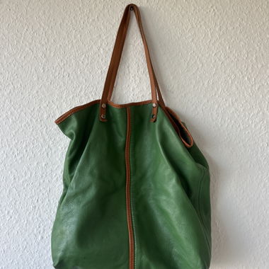 Borsa verde in pelle