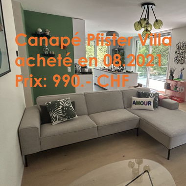 Canapé d'angle taupe/beige - 285*168*77 (l*p*h)
