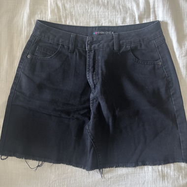 Gonna mini in denim nero