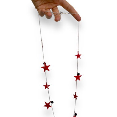 Collier sautoir en métal à étoiles