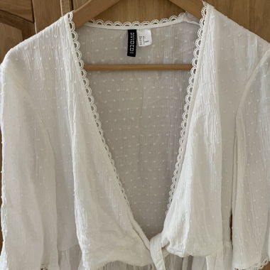 Chemisier blanc pour femme avec dentelle