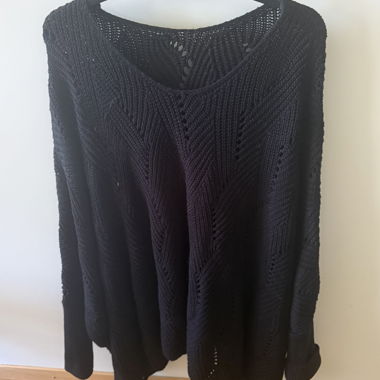 Black Lace-Knit Sweater