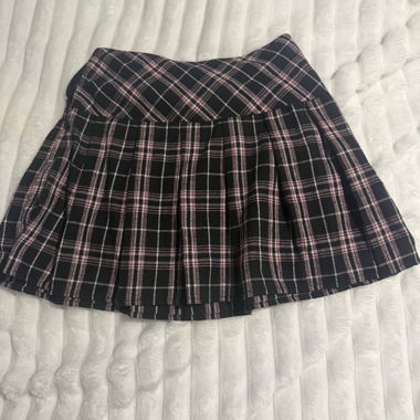 cute white black pink mini skirt coquette