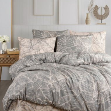 Botanik Grey Beige Bed Set