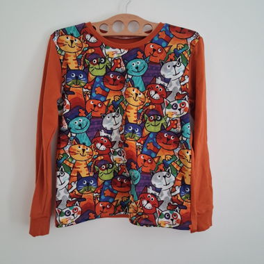 Sweatshirt mit langem Arm und Katzenmotiv