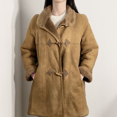 Original shearling coat size 38 camel