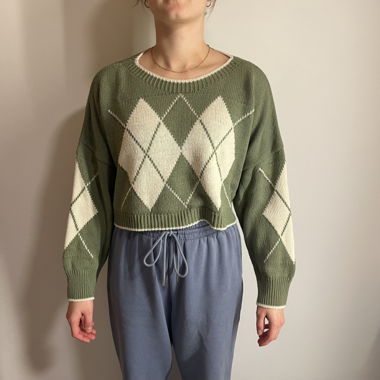 Cropped Gestrickter Pullover