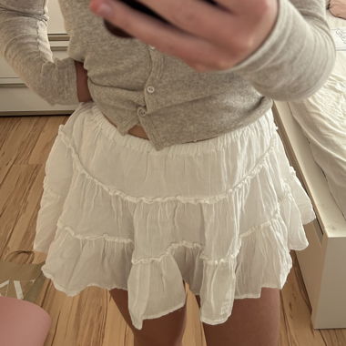 Jupe mini à volants blanc
