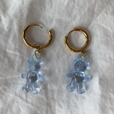 Boucles d’oreilles créoles Blue Bear