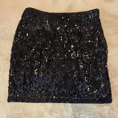 Gonna mini con paillettes nera
