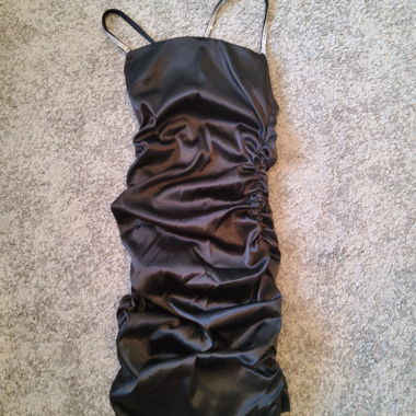 Black Satin Dress with Glitter