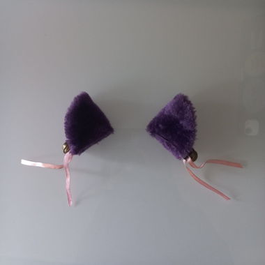 Mignonnes oreilles de chat en fausse fourrure violette
