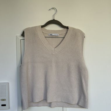 Gilet en maille Zara beige L
