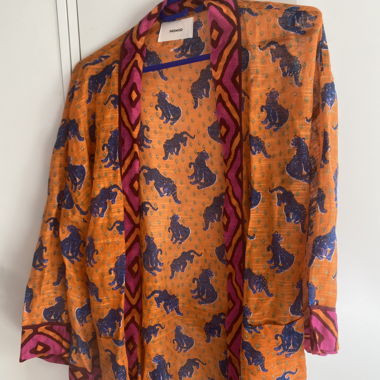 Orange Kimono with Tiger Print PROMOD