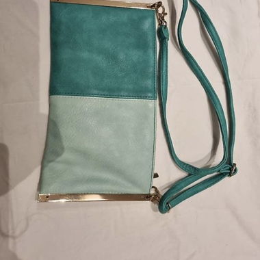 Borsa a tracolla in pelle turchese