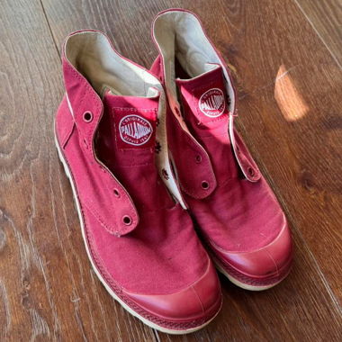 Palladium Pampa Burgundy High Top Canvas Boots