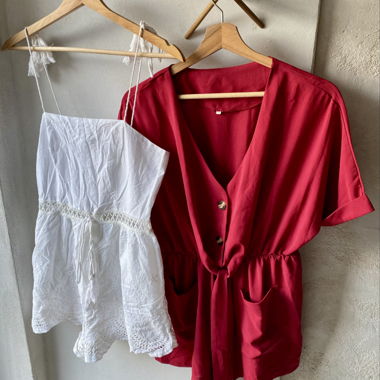 2-teiliger Satz kurze Overalls 