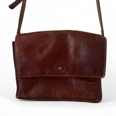 THE BRIDGE Brown leather crossbody bag