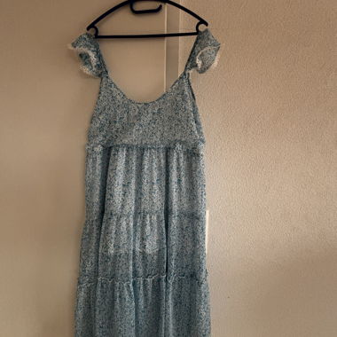 Long blue dress with Lili & Lala pattern size L