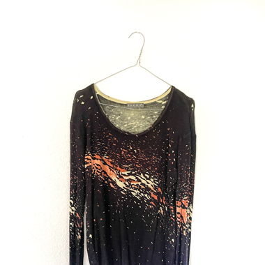 Pierce Long Sleeve Printed Top
