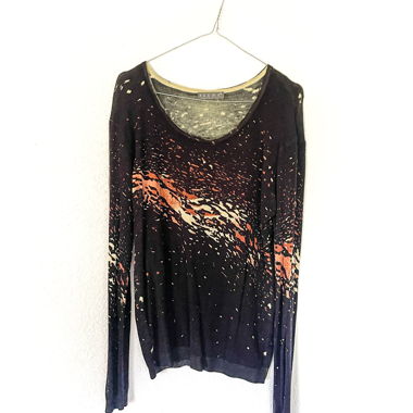 Pierce Long Sleeve Printed Top