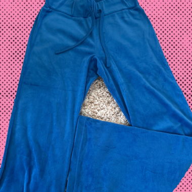 Blauer Velours-Hose