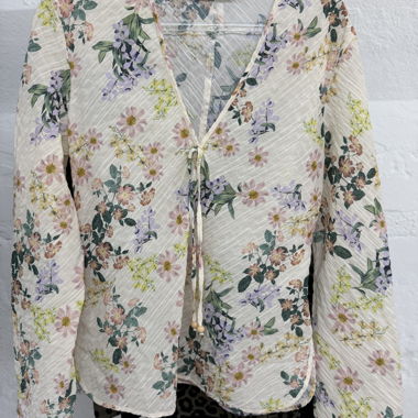 Blusa floreale Zara con nastro