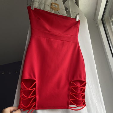 Red mini dress 