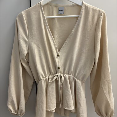 Beige Wrap Blouse