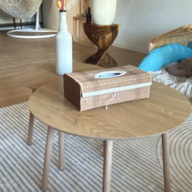 2x runde Sofatische (Holz)