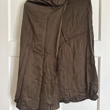 Brown satin skirt