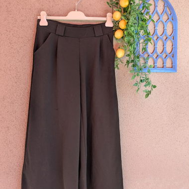 Pantaloni eleganti neri a gamba larga