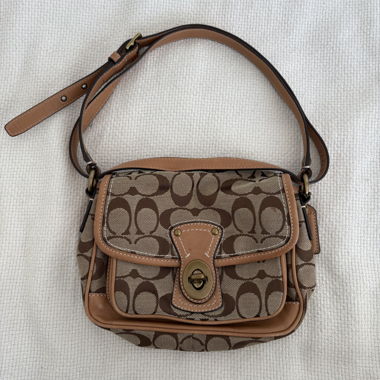 small brown & beige coach shoulder/ crossbody bag