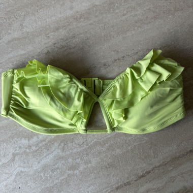 H&M Haut de bikini vert néon avec volants