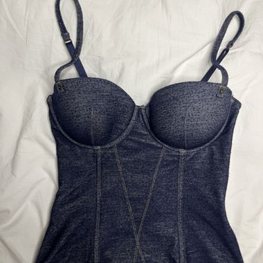 Top corsetto in jeans Y2K