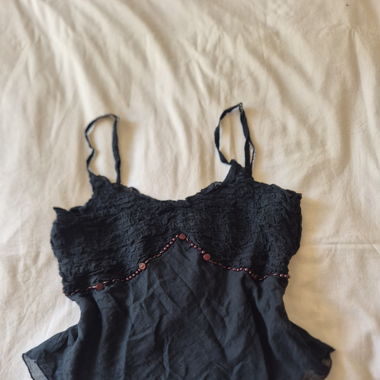 Top vintage perle 
