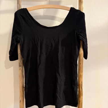 Black T‑shirt with Back Cut‑out