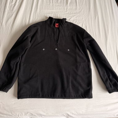 Botanic garden label Black fleece half-zip sweater