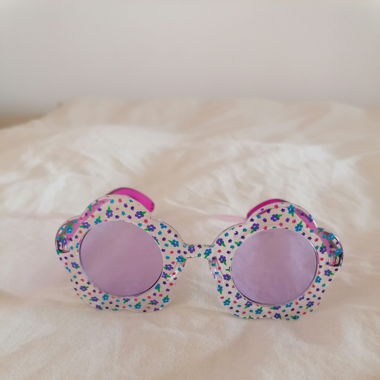 Blumen Brille lila pink
